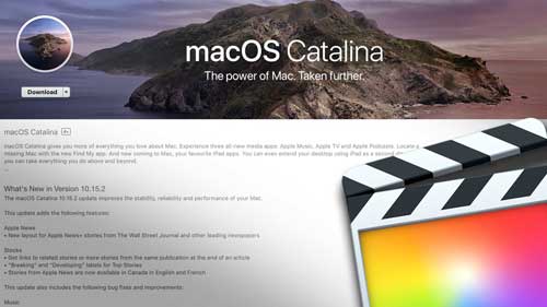 FCPX 10.4.8 and macOS Catalina 10.15.4. ... compatibility with Apple  video editor 4k transition build  for imac , MacBook Pro Final Cut Pro 10 new version compatible with new mac OS 10.15 catalina  We have old version for all macOS older macbook 10.11 el captain macOS Download + Digital delivery to your email address link to download