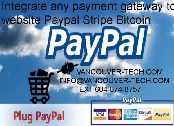 VANCOUVER BC CANADA BITCOIN PAYPAL STRIPE WORDPRESS WEB DESIGN Integrate any payment gateway to your website Paypal Stripe BitcoinWhat you get with this OfferPlease CONTACT before buying this offer (especially if you have hosted platforms such as Shopify, Wix or Squarespace website)! Also, please note that Shopify doesn't support PayPal Smart Button.I have advanced expertise in PayPal integration. I will integrate PayPal checkout on your website, blog or shopping cart.I can do simple PayPal button integration, donate button integration, IPN configuration as well as advance such as Express Checkout, etc.You Can Get:-- Buy now button- Donate Button- Simple PayPal Integration- Express Checkout- IPN Configuration and Setup- Fast deliveryOrders & payments are only accepted via PPH.Please Note:While sending a message, DO NOT write PayPal workaround.